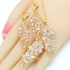 Leaf Brass Cubic Zirconia Pendant Necklace & Hoop Earring & Rings Sets FS-WG53533-07-1