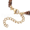 Natural Tiger Eye Chip & Glass Beaded Anklets AJEW-AN00682-06-4
