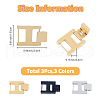 SUPERFINDINGS 3Pcs 3 Colors Rectangle Stainless Steel Watch Band Clasps STAS-FH0002-27C-2