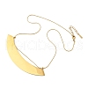 304 Stainless Steel Arch Shaped Pendant Bib Necklaces NJEW-P334-01G-1