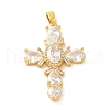 Brass Micro Pave Clear Cubic Zirconia Pendants FIND-Z041-17G-1