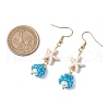 Shell Glass Dangle Earrings EJEW-MZ00424-04-3
