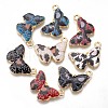 Eco-Friendly Printed Alloy Pendants ENAM-N050-43-NR-1