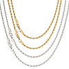 GOMAKERER 4Pcs 4 Style Rack Plating 304 Stainless Steel Twist Rope Chain Necklaces NJEW-GO0001-03B-1