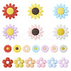 Beadthoven 19Pcs 19 Styles Flower Food Grade Eco-Friendly Silicone Focal Beads SIL-BT0001-05-9