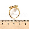 Brass Micro Pave Cubic Zirconia Cuff Rings RJEW-D308-03G-A-5
