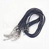 Black Imitation Leather Cord Necklace Making X-PJN472Y-1