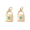 Rack Plating Brass Micro Pave Deep Sky Blue Cubic Zirconia Pendants ZIRC-C040-35G-2