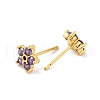 Brass Micro Pave Cubic Zirconia Stud Earrings for Women EJEW-U015-10G-2