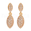 Brass Micro Pave Cubic Zirconia Stud Earrings EJEW-K400-43G-4
