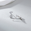 Elegant Musical Note 925 Sterling Silver Stud Earrings ES8600-4