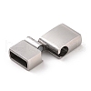 Tarnish Resistant 304 Stainless Steel Rectangle Magnetic Clasps with Glue-in Ends STAS-E089-42P-A-3