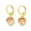 Real 18K Gold Plated Brass Dangle Leverback Earrings EJEW-L268-006G-07-1