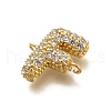 Brass Micro Pave Cubic Zirconia Letter Links KK-I717-04F-2