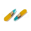 Transparent Resin & Walnut Wood Pendants RESI-M027-12A-2