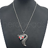 Alloy Rhinestone Pendant Necklaces QD9835-4-1