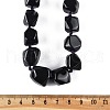 Natural Dyed & Heated Black Agate Nuggets Beaded Necklaces for Women Men NJEW-K388-01P-5
