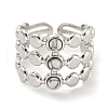 304 Stainless Steel Synthetic Turquoise Cuff Rings G-Z056-05P-05-2