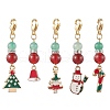Christmas Tree/Bell/Snowman/Candy Cane Alloy Enamel Pendant Decorations HJEW-TA00192-1