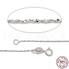 Anti-Tarnish Trendy Unisex Rhodium Plated 925 Sterling Silver Chain Necklaces STER-M034-B-19-7