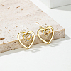 Brass Pave Clear Cubic Zirconia Stud Earrings DK7283-3