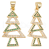 Beebeecraft 5Pcs Brass Micro Pave Cubic Zirconia Pendants ZIRC-BBC0002-88A-1