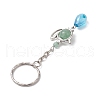 Natural Green Aventurine & Glass Pendant Keychain KEYC-JKC00807-4
