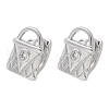 Brass & Glass Hoop Earrings EJEW-Q014-12P-2