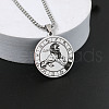 201 Stainless Steel Pendant Necklaces with Alloy Box Chain WGA45A6-05-1