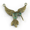 Hummingbird Zinc Alloy Pendants PALLOY-R065-115-FF-2