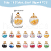 Unicraftale 56Pcs 14 Colors Glass Round Pendants GLAA-UN0001-17-3