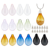   14Pcs 7 Colors Blown Glass Teardrop Bubble Vial GLAA-PH0003-15-1