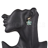 Flower Handmade Glass Seed Beads Dangle Stud Earrings EJEW-MZ00471-05-3