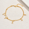 Brass and Iron Round Tassel Double Layer Anklets for Women IM0934-5