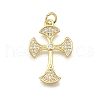 Brass Micro Pave Cubic Zirconia Pendants KK-Z100-38G-06-1