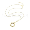 Brass Micro Pave Clear Cubic Zirconia Pendant Necklaces NJEW-B101-03G-02-2