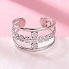 Cross 304 Stainless Steel Open Cuff Rings RJEW-S623-02P-1