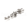 Brass Micro Pave Clear Cubic Zirconia Fold Over Clasps KK-R222-05P-2