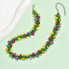 Bohemian Glass Seed Beaded Flower Choker Necklaces for Women FS-WG46C0D-01-2