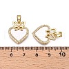 Brass Micro Pave Clear Cubic Zirconia Pendants KK-N254-202G-3