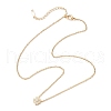 Brass Micro Pave Clear Cubic Zirconia Clover Pendant Necklaces NJEW-JN05261-02-4