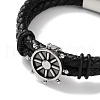 Men's Braided Black PU Leather Cord Multi-Strand Bracelets BJEW-K243-02AS-2