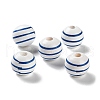 Printed Wood European Beads WOOD-Z002-07E-1