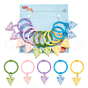 10Pcs 5 Colors Resin Cheese Pendant Locking Stitch Markers HJEW-AB00679-1