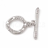 Brass Micro Pave Clear Cubic Zirconia Toggle Clasps KK-K271-17P-1