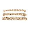 3Pcs 3 Styles Electroplated Natural Lava Rock Round Beads Stretch Bracelets for Women Men BJEW-JB11982-2