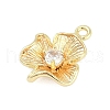 Rack Plating Brass with Cubic Zirconia Pendants KK-Q018-01G-2
