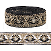 10 Yards Organza Embroidery Flower Ribbons with Paillettes SRIB-WH0011-202A-1