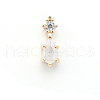 Chinese lute Shape Brass Micro Pave Clear Cubic Zirconia Nail Gems Set MRMJ-T015-40G-01-1