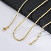 Brass Wheat Chains Necklace for Women NJEW-P265-26G-2